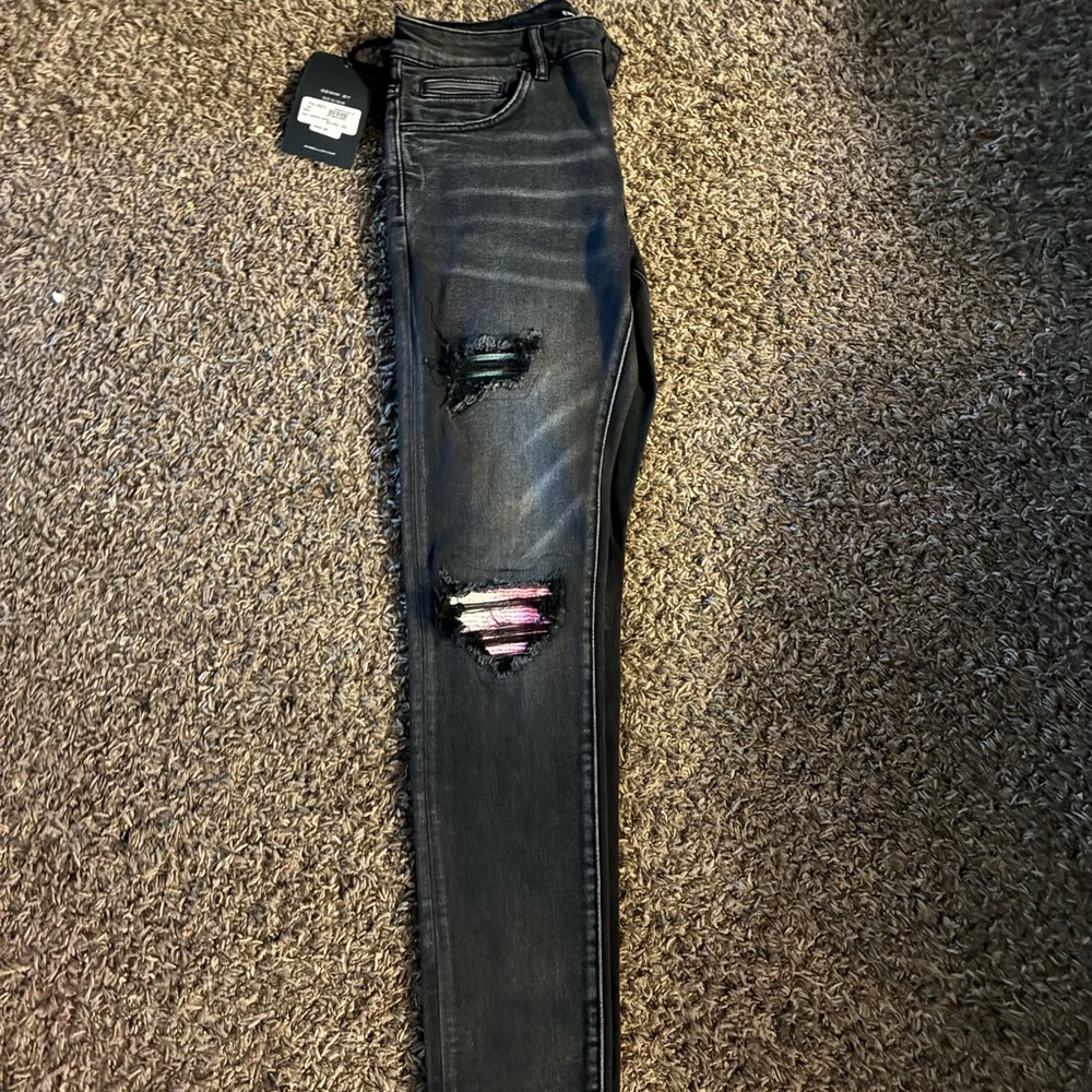 Men's Black Distressed Skinny Jeans